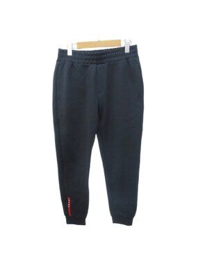 Prada Sport Sweatpants Easy Logo Print Black Pants